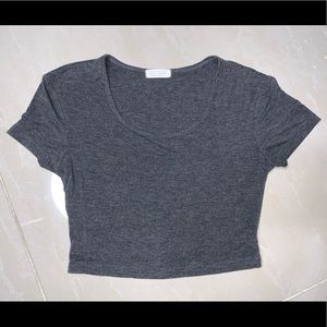 BLUSH Boutique Grey Crop Top